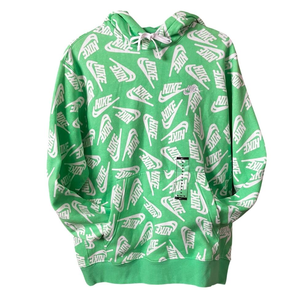 Nike Lime Green Graphic Hoodie NWT Medium Streetwear Pullover Sweatshirt